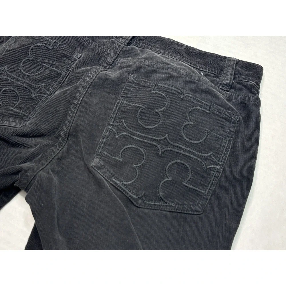 Tory‎ Burch Classic Tory Jean Black Corduroy Bootcut Womens 27 Stretch